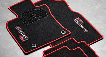 Toyota Avalon Trd carpet floor mats - black with red trim ...